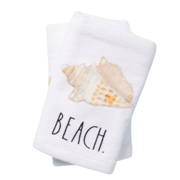 Rae Dunn Other - RAE DUNN 2 PK “BEACH” SEASHELL VELOUR HAND TOWEL SET